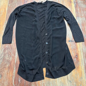 LOFT Black Long Sleeve Cardigan Women's M